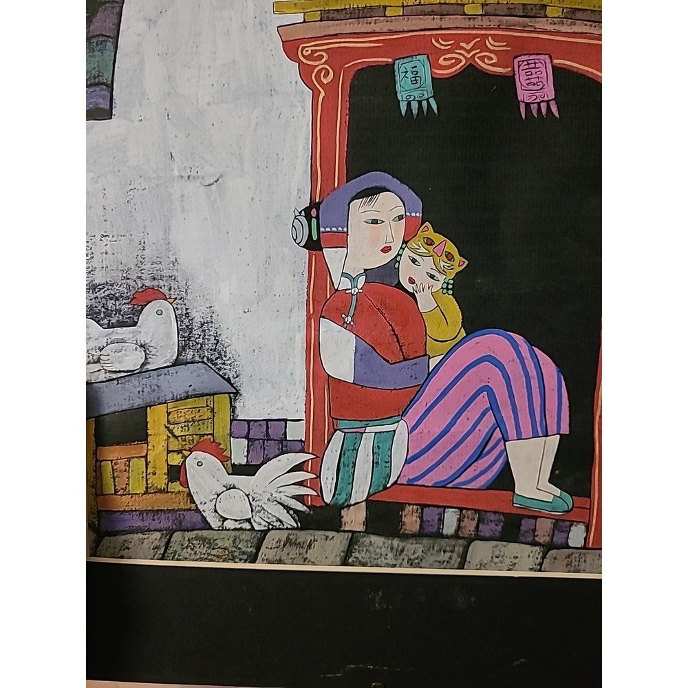 School Of Hu Yongkai - Oriental Art Chinese Drawing Mother & Son READ DESC - Picture 6 of 7